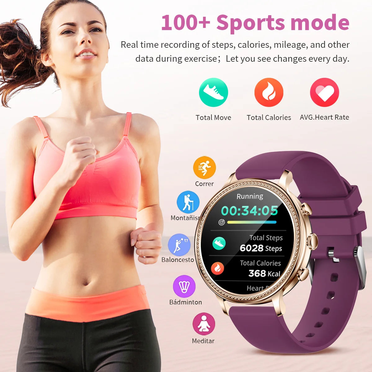 LIGE Luxury Smart Watches For Women Bluetooth Call Connected Phone Women Watch Health Monitor Sports Smartwatch